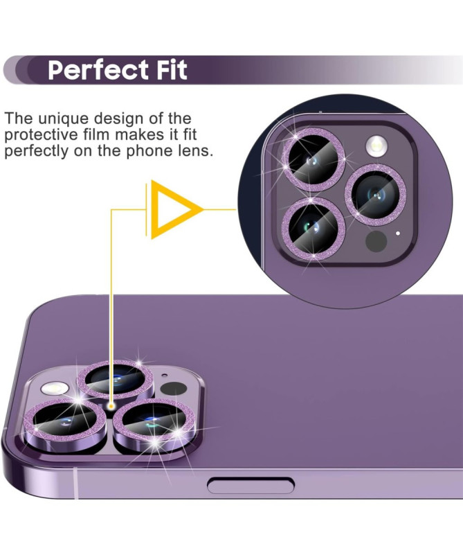 Protecteur d'Objectif à Paillettes pour iPhone 16 Pro/16 Pro Max