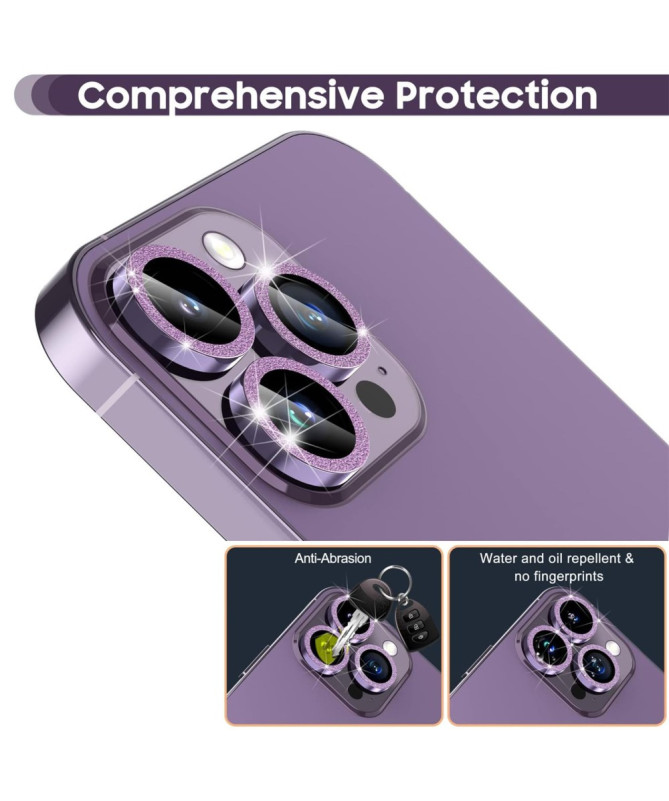 Protecteur d'Objectif à Paillettes pour iPhone 16 Pro/16 Pro Max