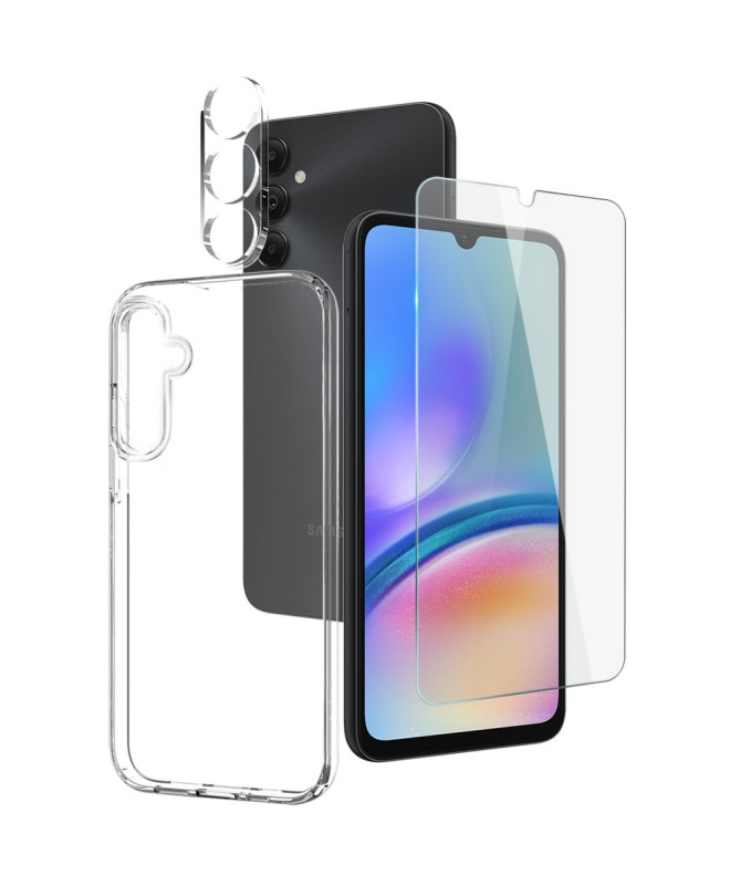 Coque Samsung Galaxy A05s - Protection Complète avec Protecteurs d'Écran et d'Objectif