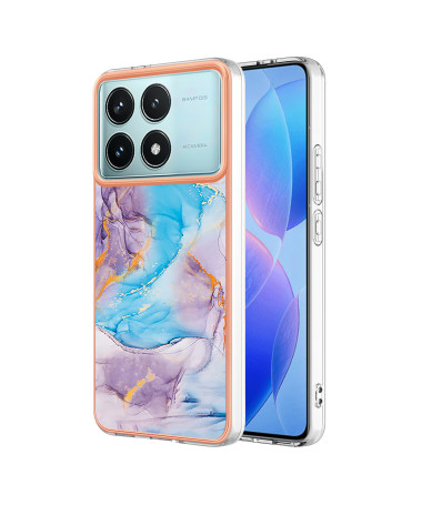 Poco F6 Pro - Coque Motif Marbré Bleu et Violet