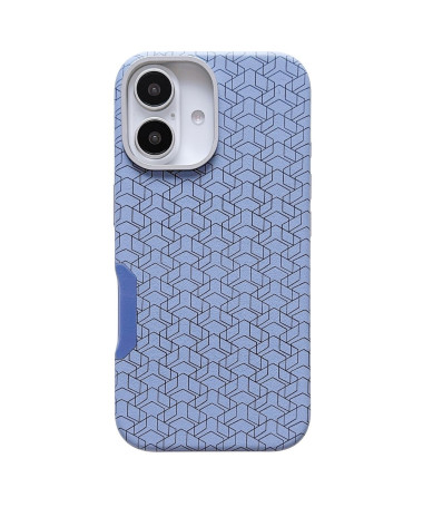 Coque iPhone 16 Plus Compatible MagSafe à Motif Géométrique Bleu - photo 7