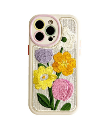 Coque iPhone 14 Pro Max Bouquet Brodé