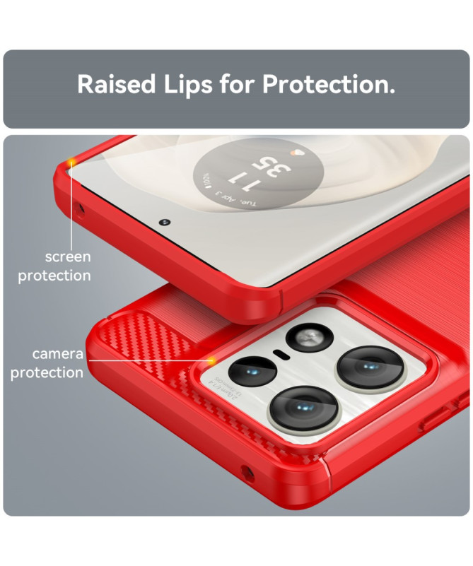 Coque Motorola Edge 50 Pro effet brossé silicone