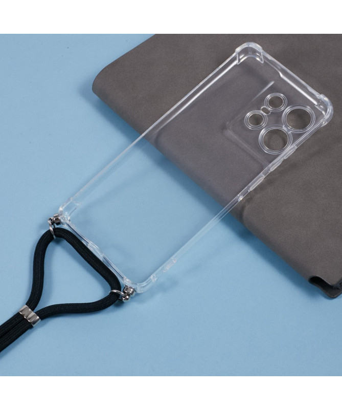 Coque Motorola Edge 50 Pro Transparent Renforcé avec Cordon