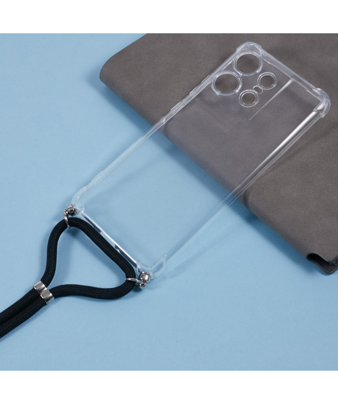 Coque Motorola Edge 50 Pro Transparent Renforcé avec Cordon