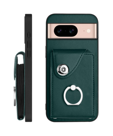 Coque Google Pixel 8a YB avec Porte-Cartes et Anneau Rotative