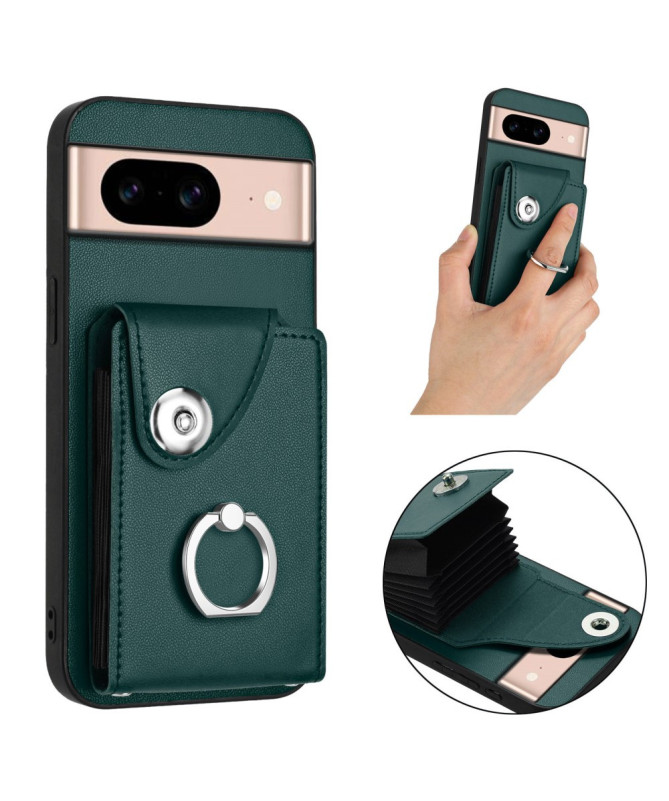 Coque Google Pixel 8a YB avec Porte-Cartes et Anneau Rotative