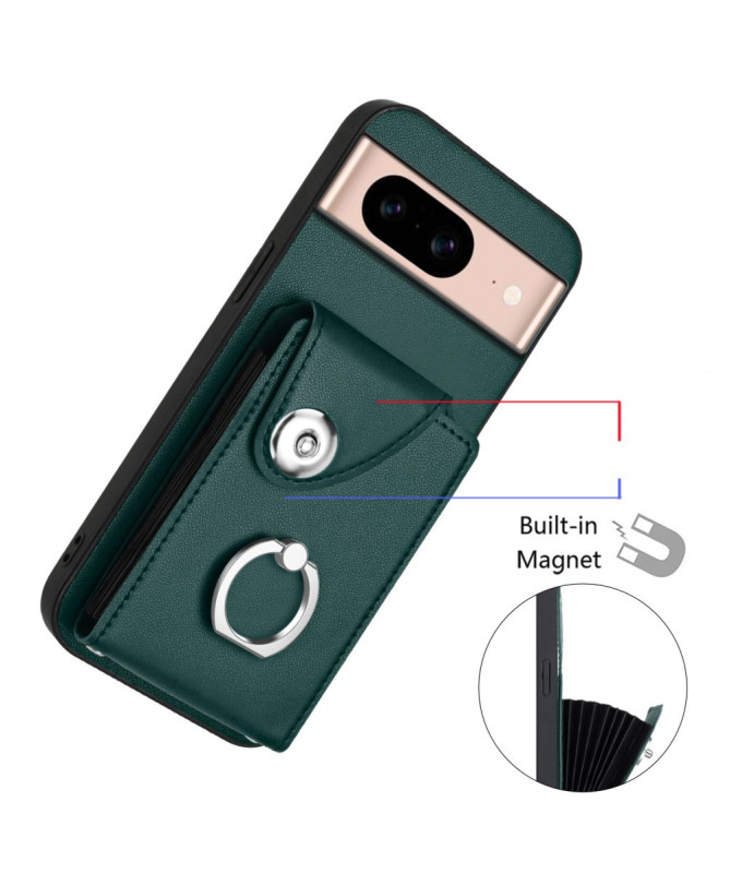 Coque Google Pixel 8a YB avec Porte-Cartes et Anneau Rotative