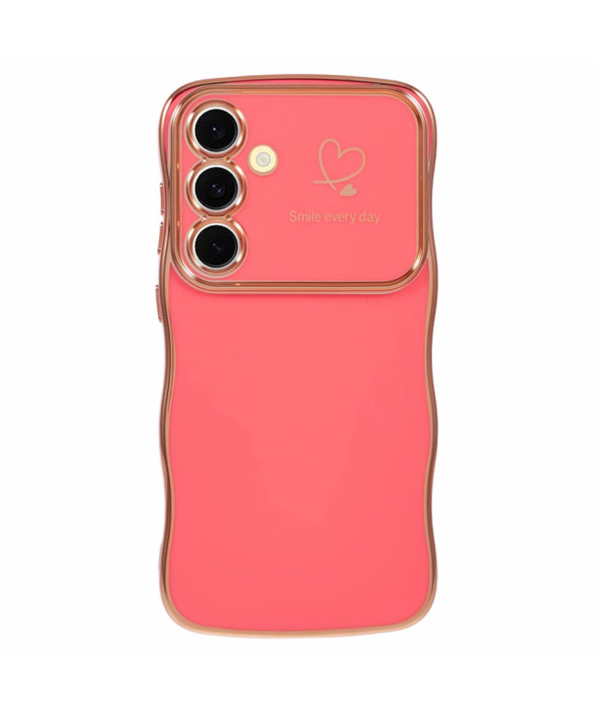 Coque Samsung Galaxy S24 FE avec Bords Ondulés et Finition Dorée