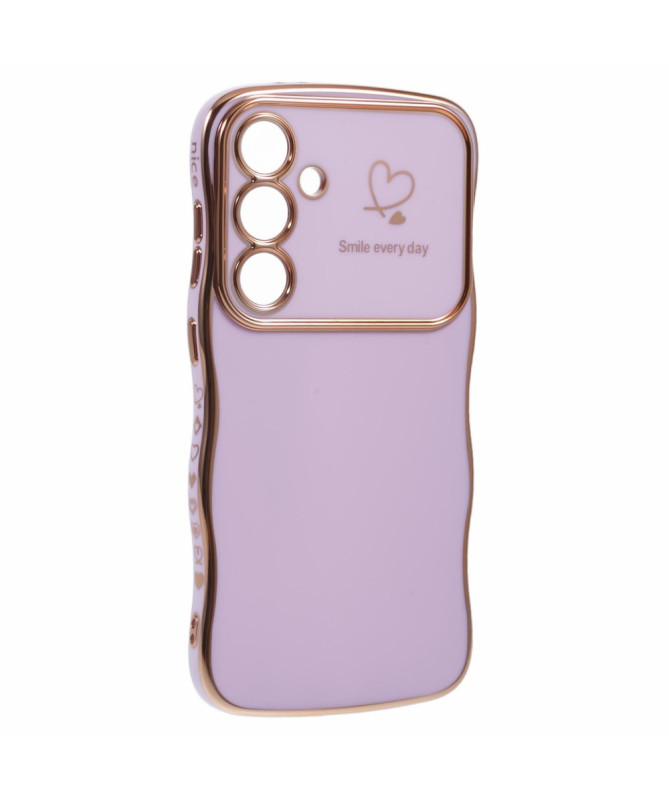 Coque Samsung Galaxy S24 FE avec Bords Ondulés et Finition Dorée