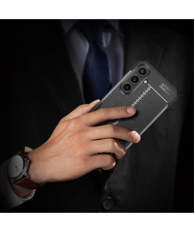 Coque Samsung Galaxy S24 FE Texture Litchi - Noir