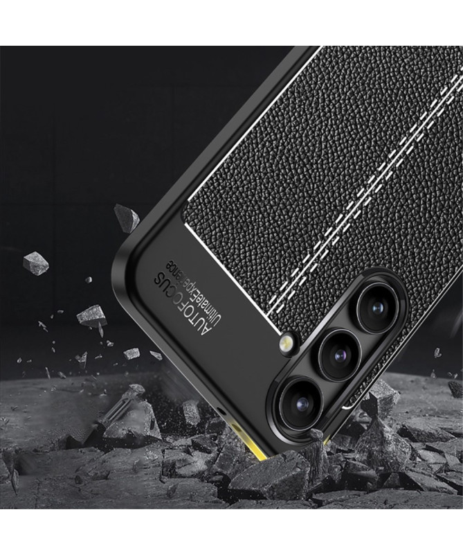 Coque Samsung Galaxy S24 FE Texture Litchi - Noir