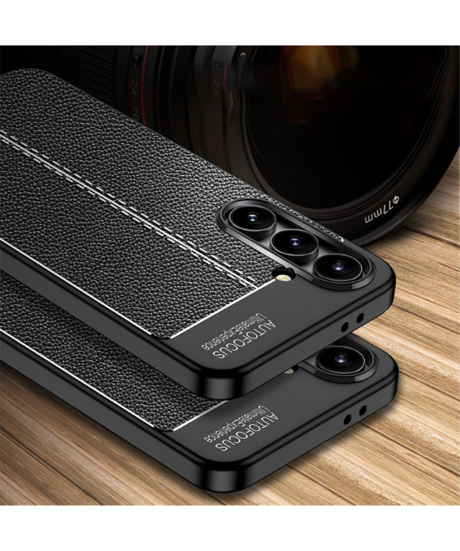 Coque Samsung Galaxy S24 FE Texture Litchi - Noir