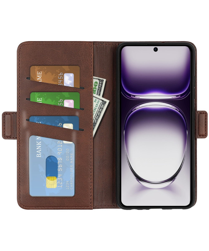 Étui Oppo Reno 12 Pro 5G - Portefeuille Simili Cuir Mat