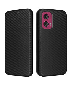 Flip Cover Motorola Edge 50 Fusion design fibre de carbone