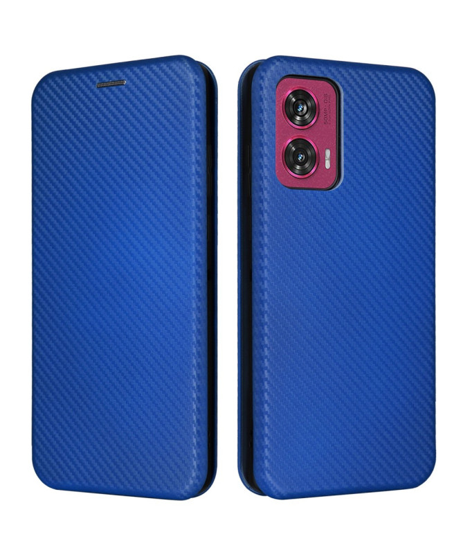 Flip Cover Motorola Edge 50 Fusion design fibre de carbone