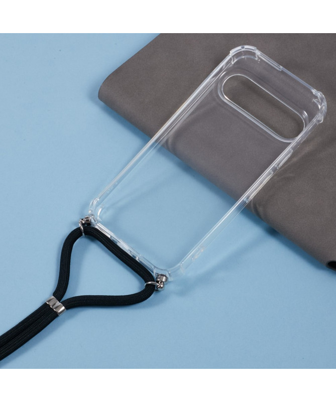 Coque Google Pixel 9 / Pixel 9 Pro Transparent Renforcé avec Cordon