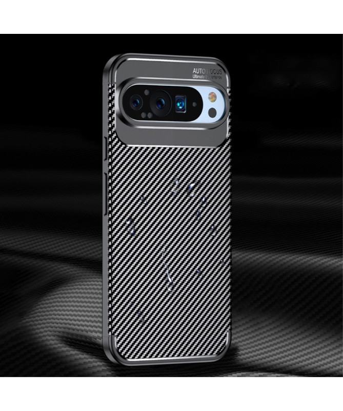 Coque Google Pixel 9/9 Pro style fibre de carbone - Noir