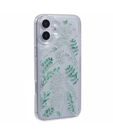 Coque iPhone 16 Feuilles Vertes Épurées