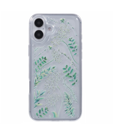 Coque iPhone 16 Feuilles Vertes Épurées