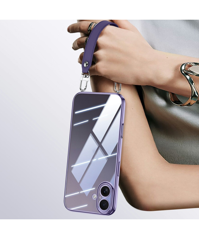 Coque iPhone 16 Transparente Élégante avec Bracelet