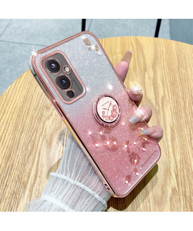 Coque OnePlus 9 Glamour Glitz avec Anneau