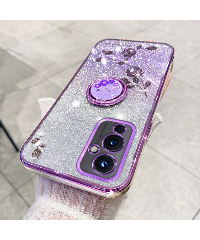 Coque OnePlus 9 Glamour Glitz avec Anneau