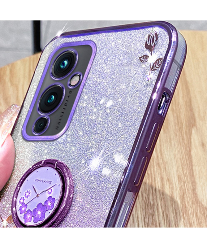 Coque OnePlus 9 Glamour Glitz avec Anneau