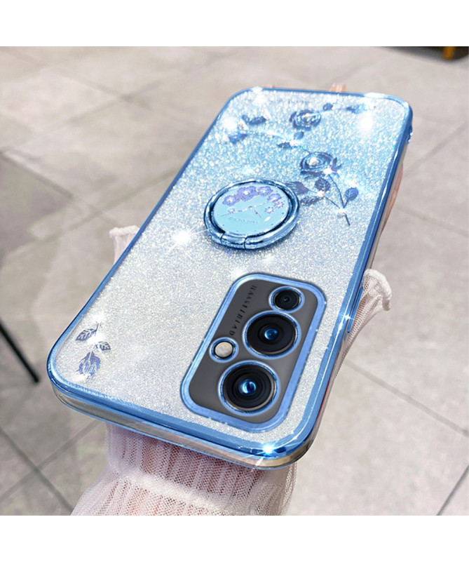 Coque OnePlus 9 Glamour Glitz avec Anneau