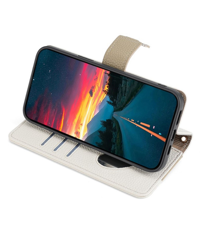 Housse OnePlus 9 luxury portefeuille avec chaîne