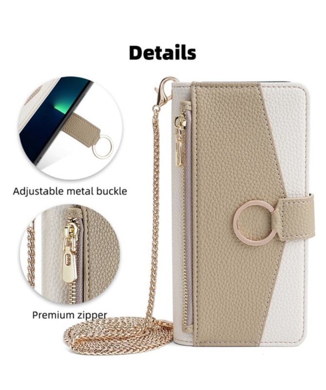 Housse OnePlus 9 luxury portefeuille avec chaîne