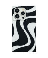 Coque iPhone 13 Pro Max Ondulations Noires et Blanches