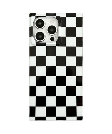 Coque iPhone 13 Pro Max Damier Noir et Blanc