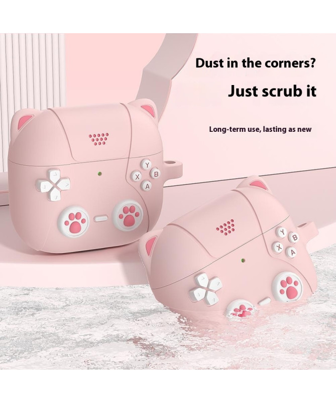 Coque AirPods 4 Design Chat Mignon avec Mousqueton