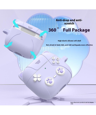 Coque AirPods 4 Design Chat Mignon avec Mousqueton Violet - photo 9