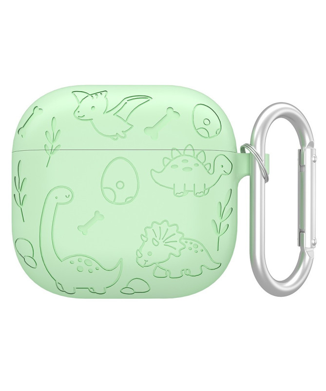 Coque AirPods 4 Design Dinosaure avec Mousqueton