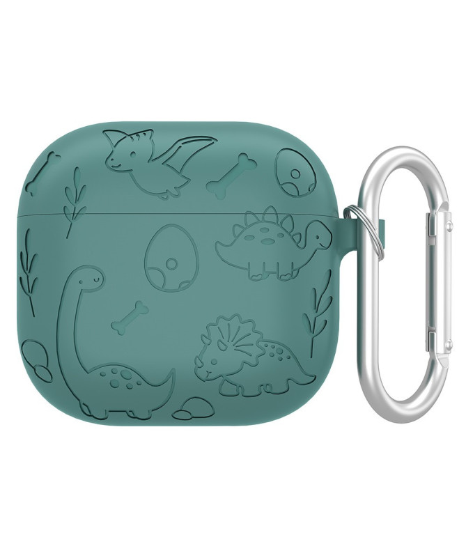 Coque AirPods 4 Design Dinosaure avec Mousqueton