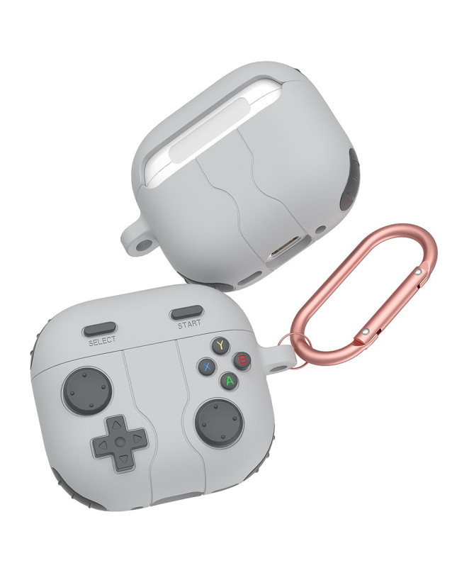 Coque AirPods 4 Design Manette de Jeu avec Mousqueton