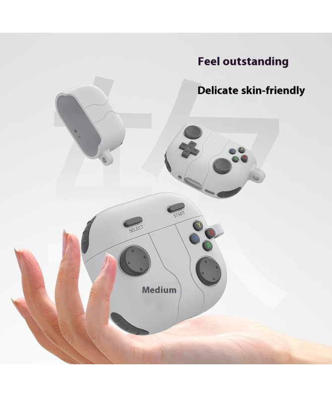 Coque AirPods 4 Design Manette de Jeu avec Mousqueton