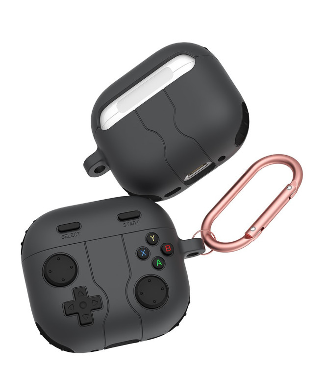 Coque AirPods 4 Design Manette de Jeu avec Mousqueton