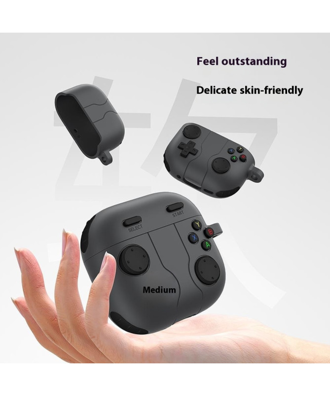 Coque AirPods 4 Design Manette de Jeu avec Mousqueton