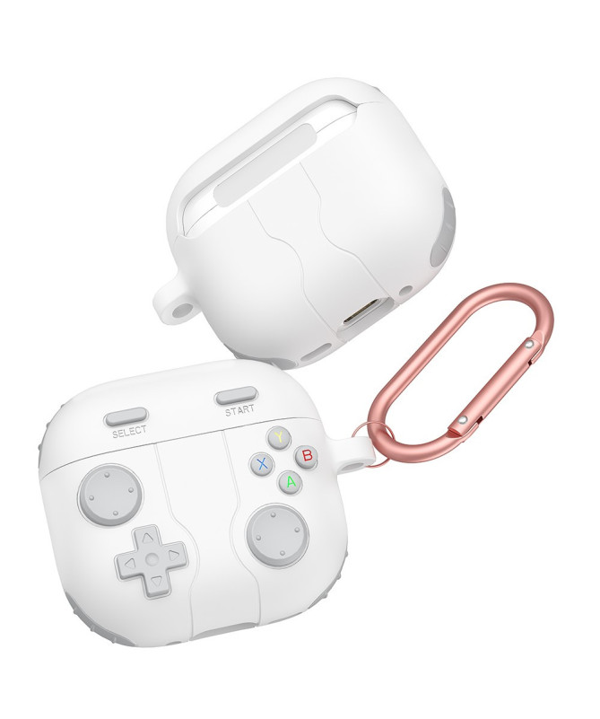 Coque AirPods 4 Design Manette de Jeu avec Mousqueton