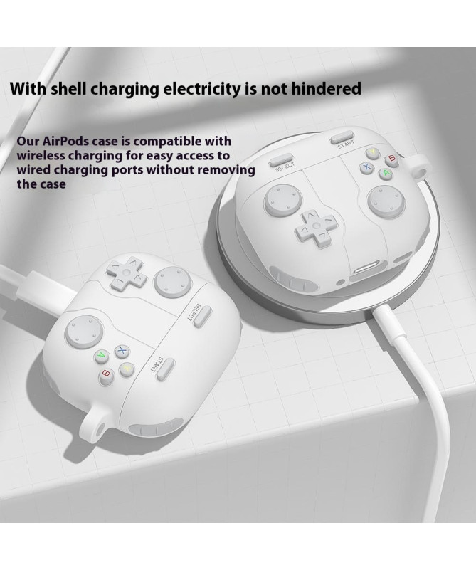 Coque AirPods 4 Design Manette de Jeu avec Mousqueton