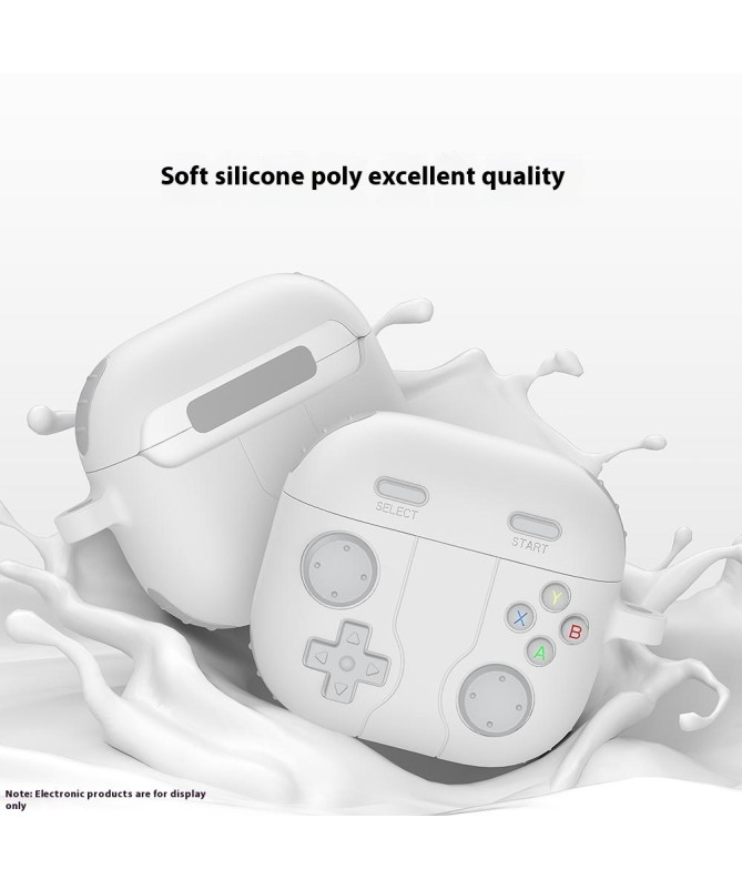 Coque AirPods 4 Design Manette de Jeu avec Mousqueton