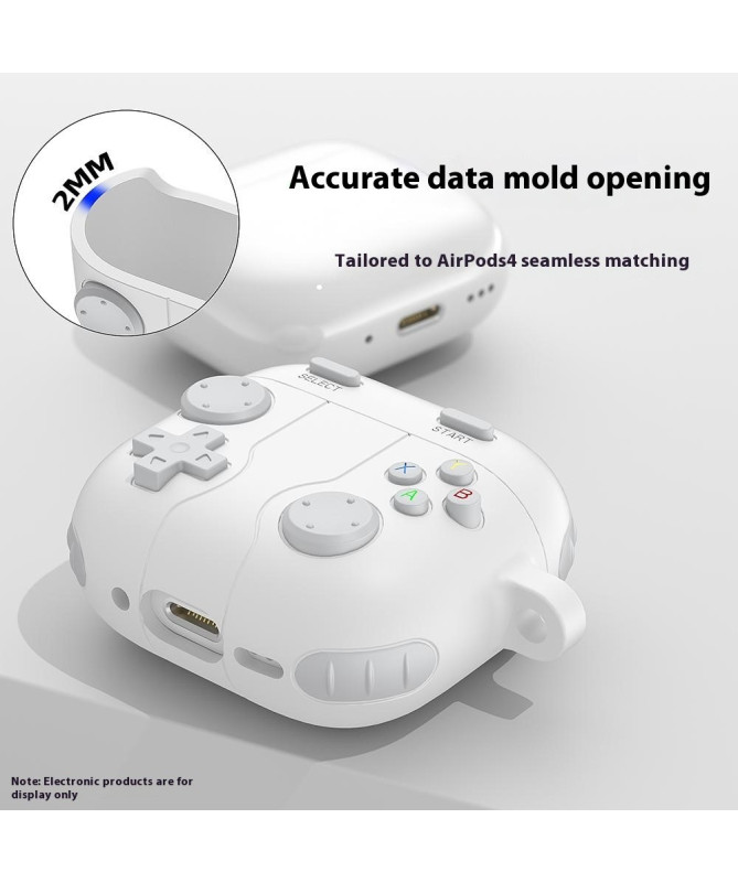 Coque AirPods 4 Design Manette de Jeu avec Mousqueton
