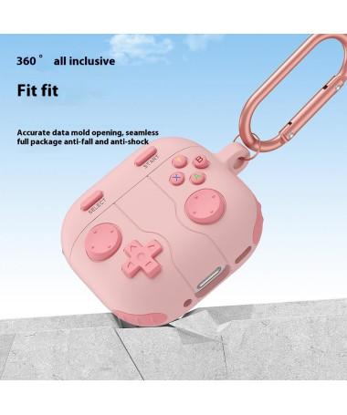 Coque AirPods 4 Design Manette de Jeu avec Mousqueton Rose - photo 20