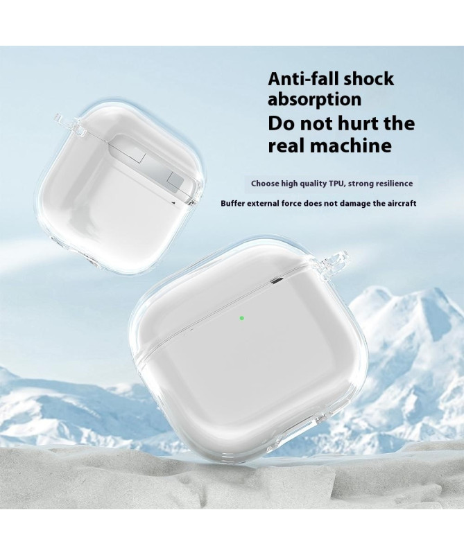 Coque AirPods 4 Transparente Anti-Choc avec Mousqueton