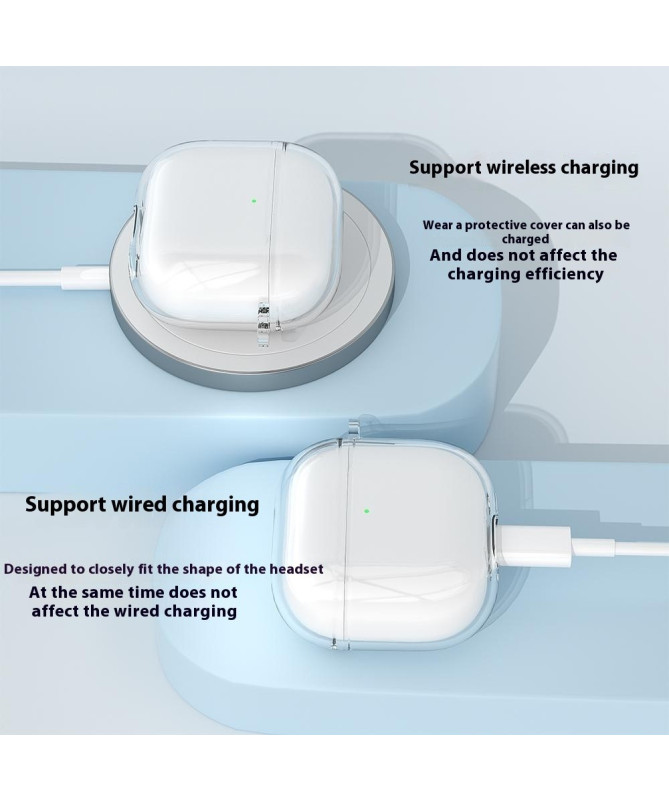 Coque AirPods 4 Transparente Anti-Choc avec Mousqueton