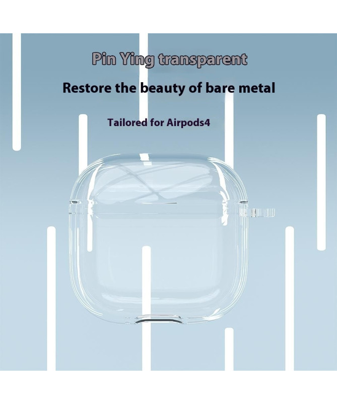 Coque AirPods 4 Transparente Anti-Choc avec Mousqueton