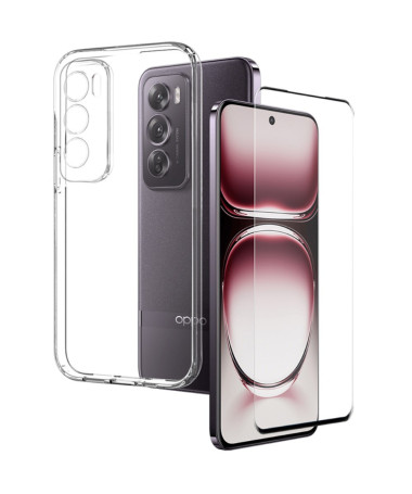 Coque Transparente et Film Protecteur pour Oppo Reno 12 Pro 5G